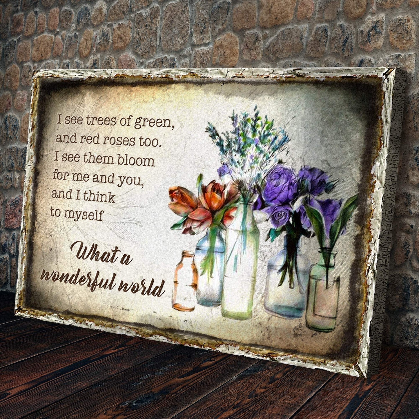 What A Wonderful World Sign VIII - Tailored Canvases - Flyclothing LLC