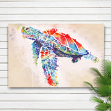 Coral Reef Sea Turtle Watercolor Canvas Wall Art - Tailored Canvases - Flyclothing LLC