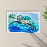 Turtle Oasis Watercolor Canvas Wall Art - Tailored Canvases - Flyclothing LLC