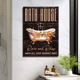 Rinse And Relax Bath House Sign - Tailored Canvases - Flyclothing LLC