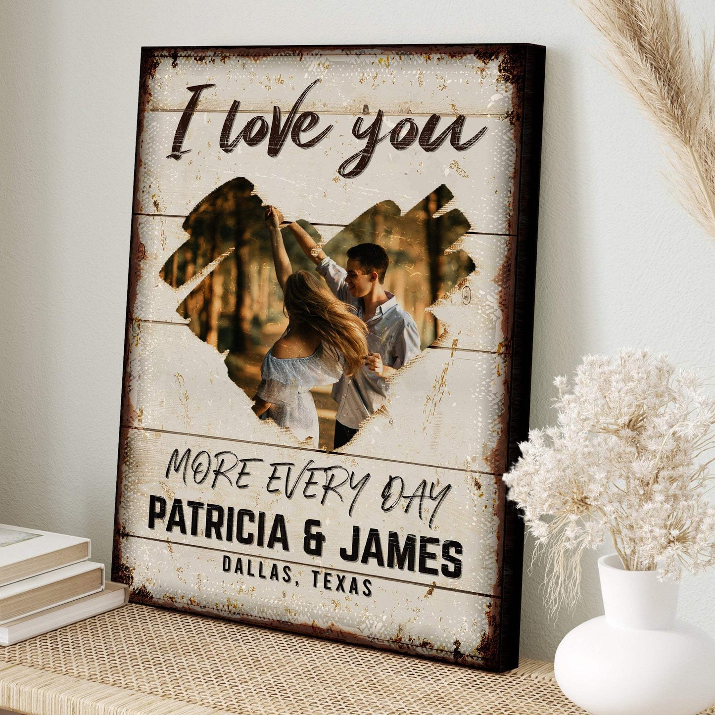 I Love You More Every Day Rustic Sign - Tailored Canvases - Flyclothing LLC