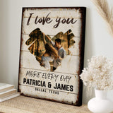 I Love You More Every Day Rustic Sign - Tailored Canvases - Flyclothing LLC