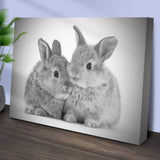 Gray Rabbits Sketch Canvas Wall Art - Tailored Canvases - Flyclothing LLC