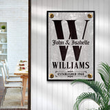 Family Name Portrait Monogram Sign III - Tailored Canvases - Flyclothing LLC