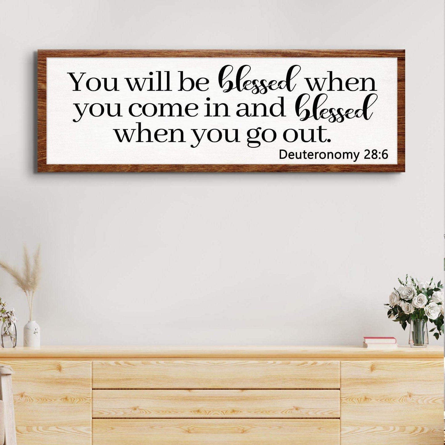 Deuteronomy 28:6 - You Will Be Blessed When You Come In Sign - Tailored Canvases - Flyclothing LLC