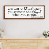 Deuteronomy 28:6 - You Will Be Blessed When You Come In Sign - Tailored Canvases - Flyclothing LLC