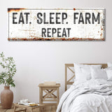 Eat Sleep Farm Repeat Sign - Tailored Canvases - Flyclothing LLC