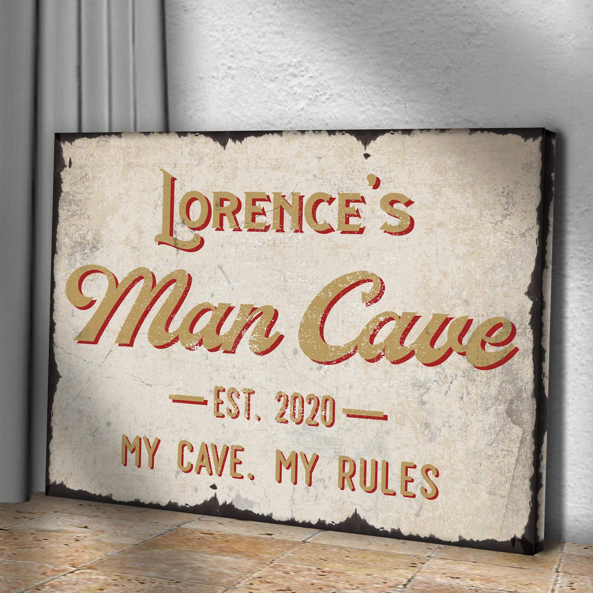 My Cave My Rules Man Cave Sign - Tailored Canvases - Flyclothing LLC