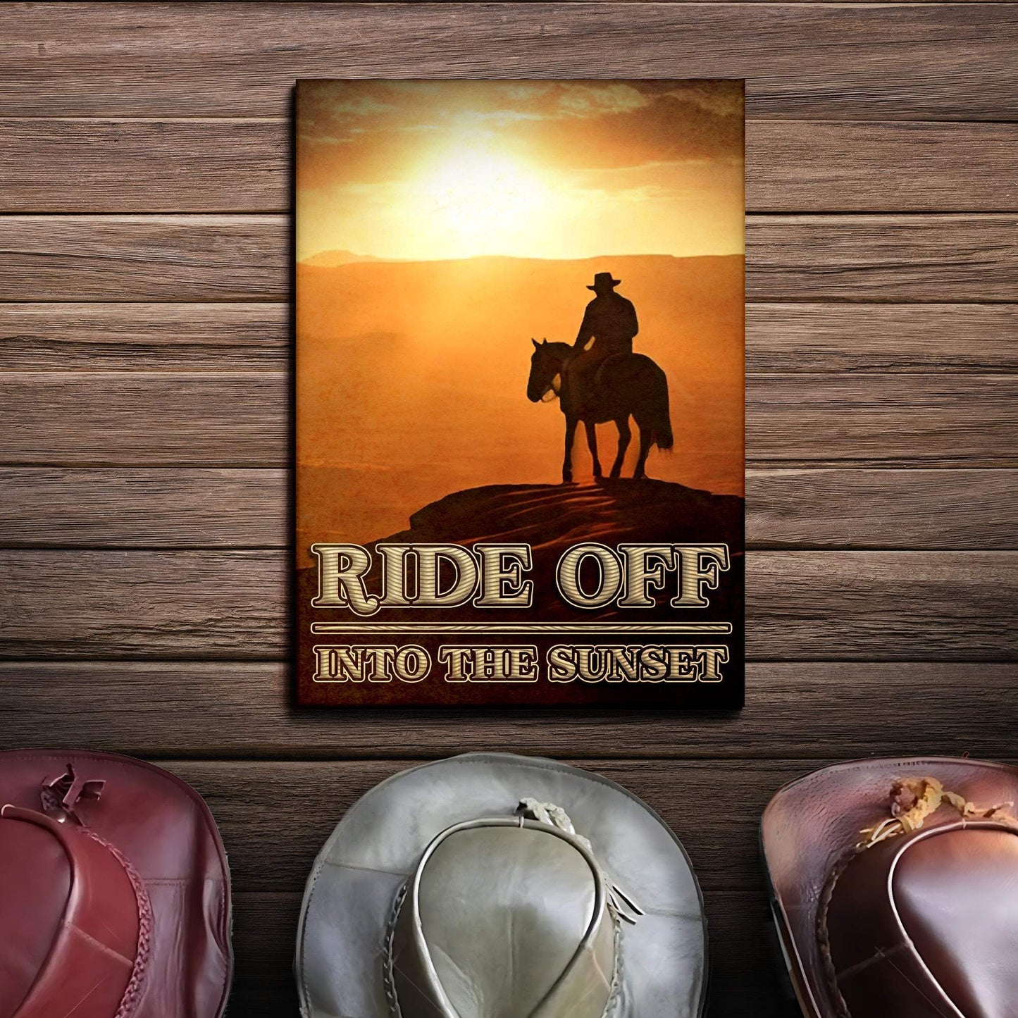 Ride Off Into The Sunset Western Sayings For Signs - Tailored Canvases - Flyclothing LLC