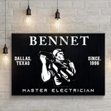 Master Electrician Sign - Tailored Canvases - Flyclothing LLC