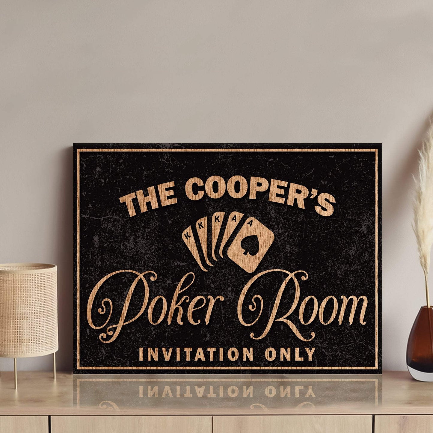 Invitation Only Poker Room Sign - Tailored Canvases - Flyclothing LLC