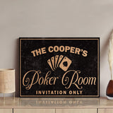 Invitation Only Poker Room Sign - Tailored Canvases - Flyclothing LLC