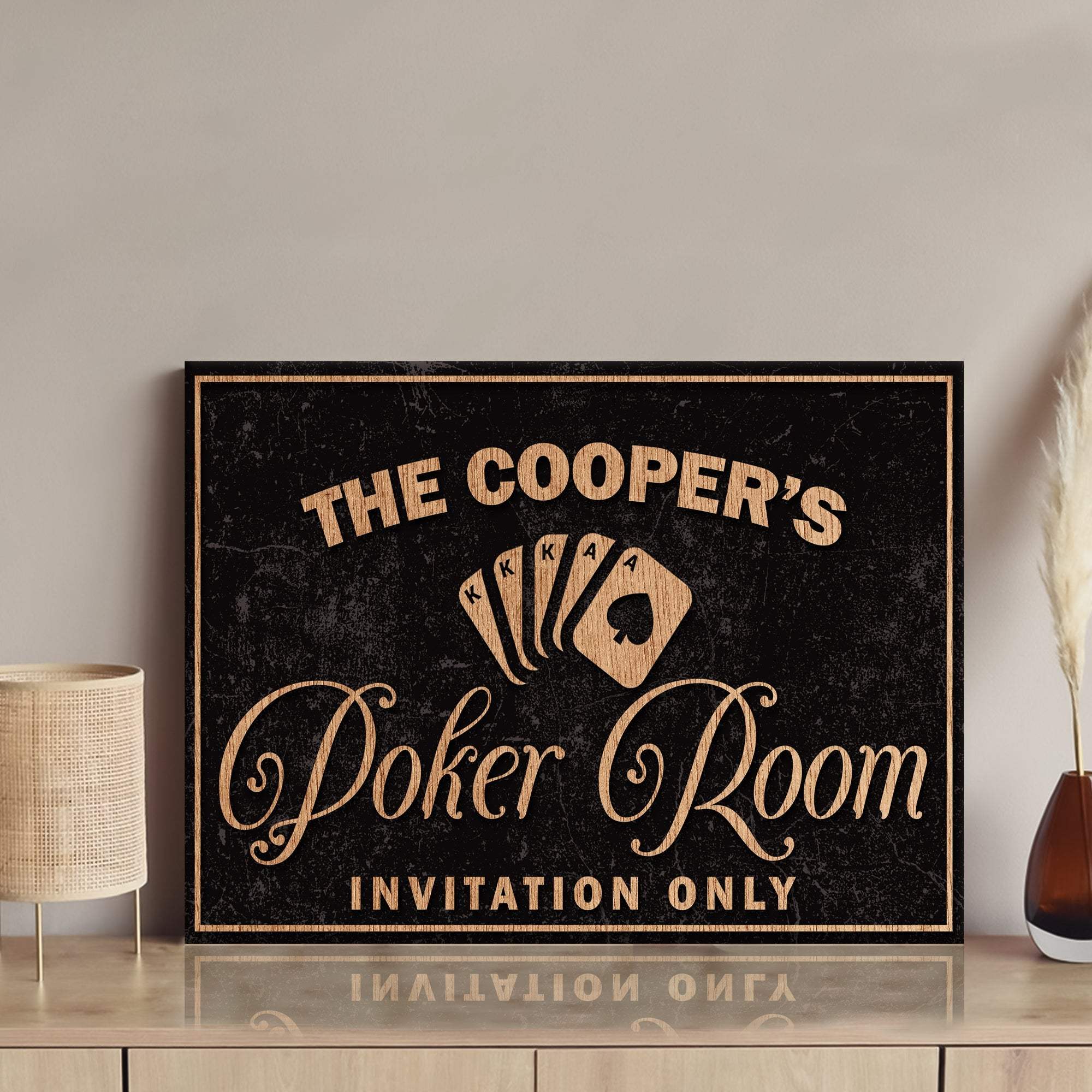 Invitation Only Poker Room Sign - Tailored Canvases - Flyclothing LLC