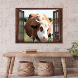 Cattle On Window Canvas Wall Art - Tailored Canvases - Flyclothing LLC