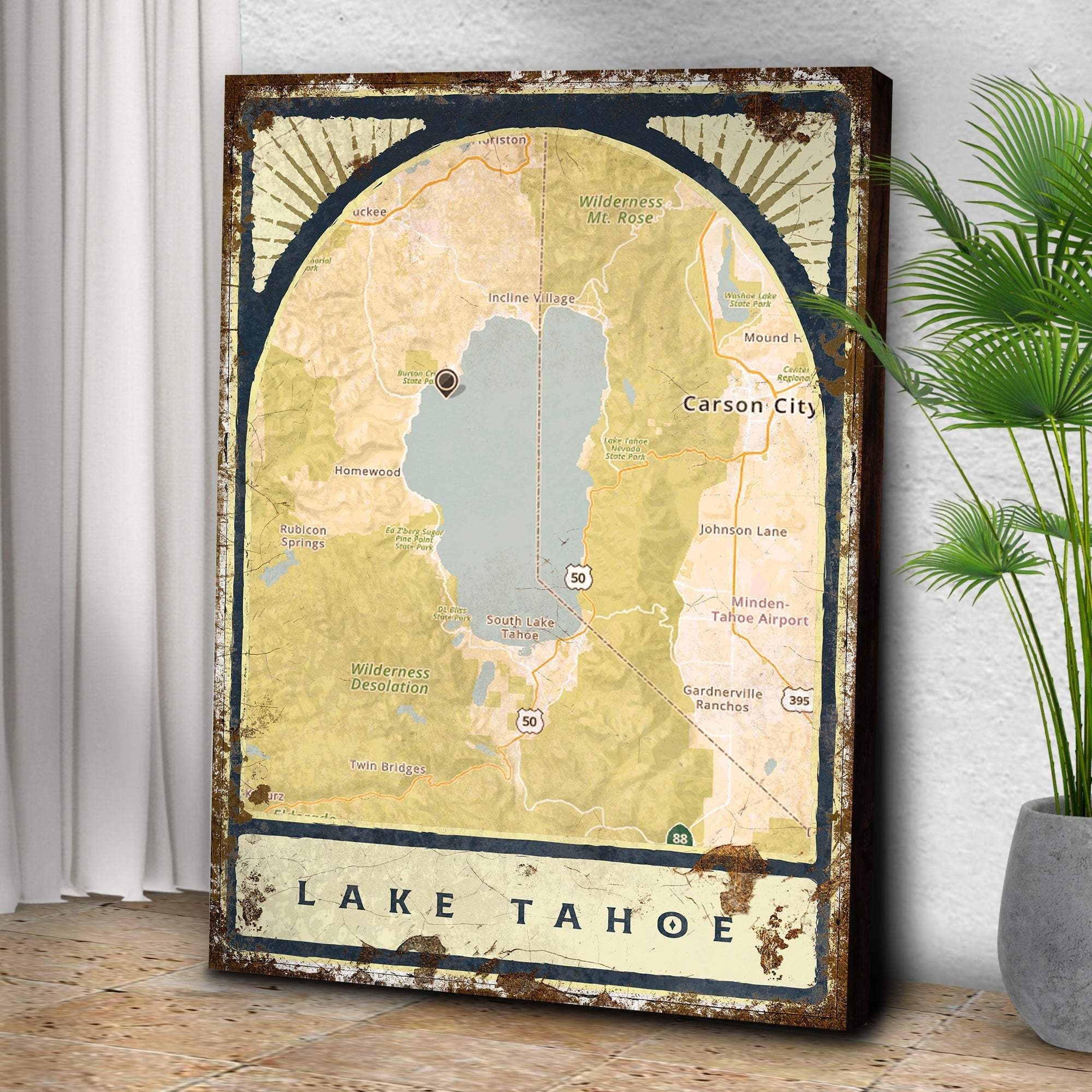 Lake Map Portrait Sign - Tailored Canvases - Flyclothing LLC