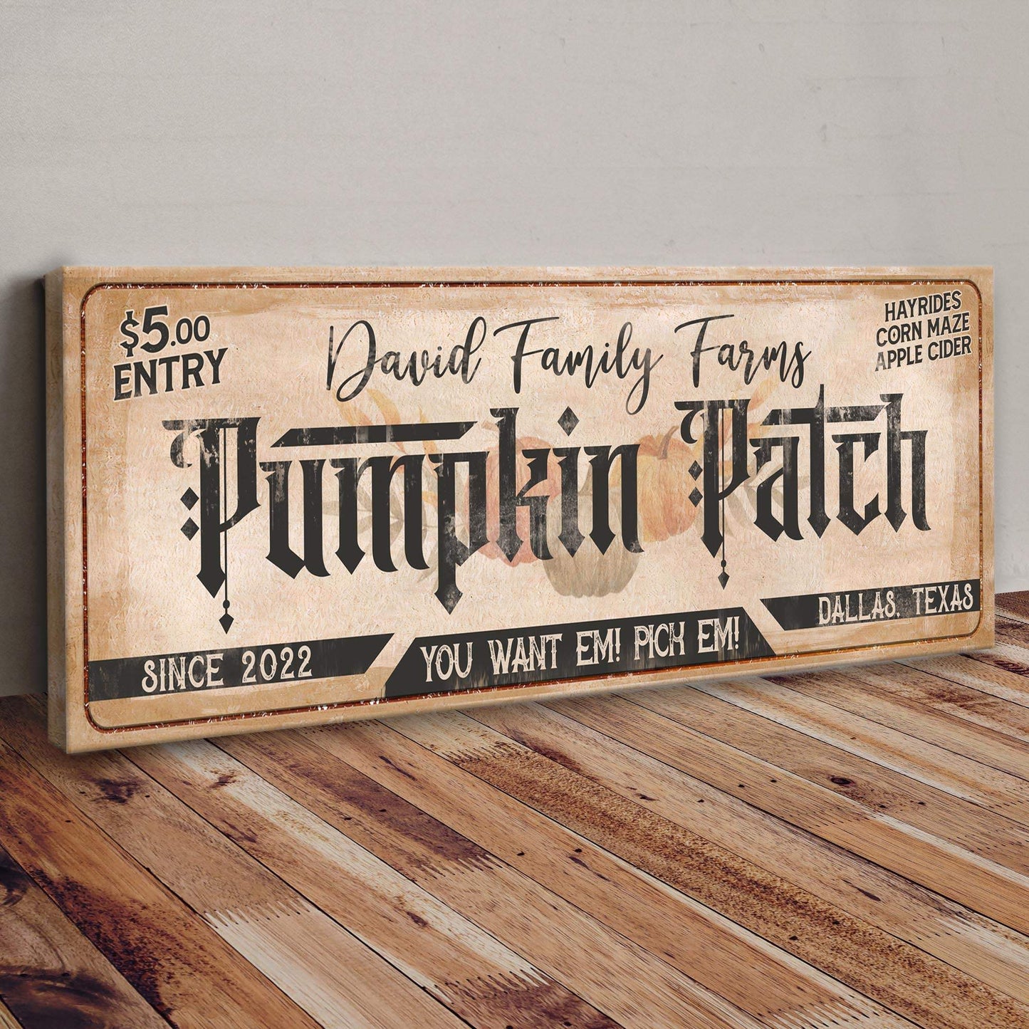 Family Farms Pumpkin Patch Sign II - Tailored Canvases - Flyclothing LLC