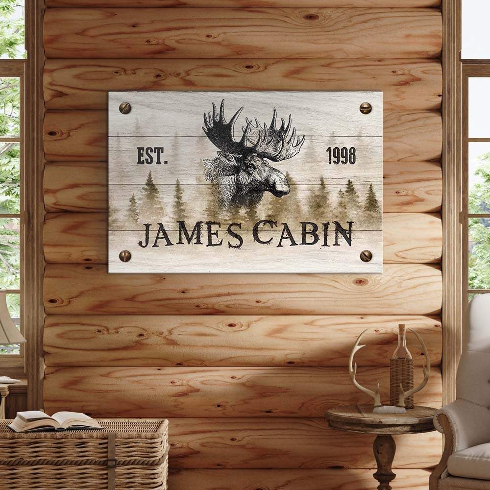 Family Moose Cabin Sign - Tailored Canvases - Flyclothing LLC