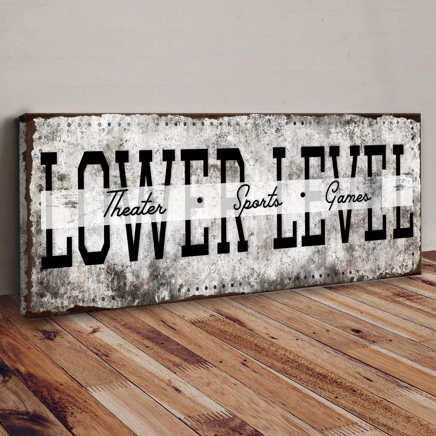 Lower Level Theater Sports Games Basement Bar Sign - Tailored Canvases - Flyclothing LLC
