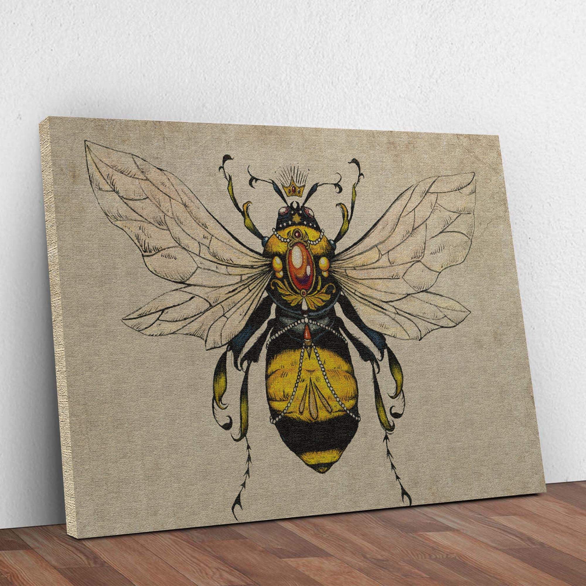 Vintage Queen Bee Canvas Wall Art - Tailored Canvases - Flyclothing LLC