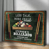 Less Talk More Chalk Billiards Sign II - Tailored Canvases - Flyclothing LLC