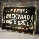 Backyard Bar And Grill Sign - Tailored Canvases - Flyclothing LLC