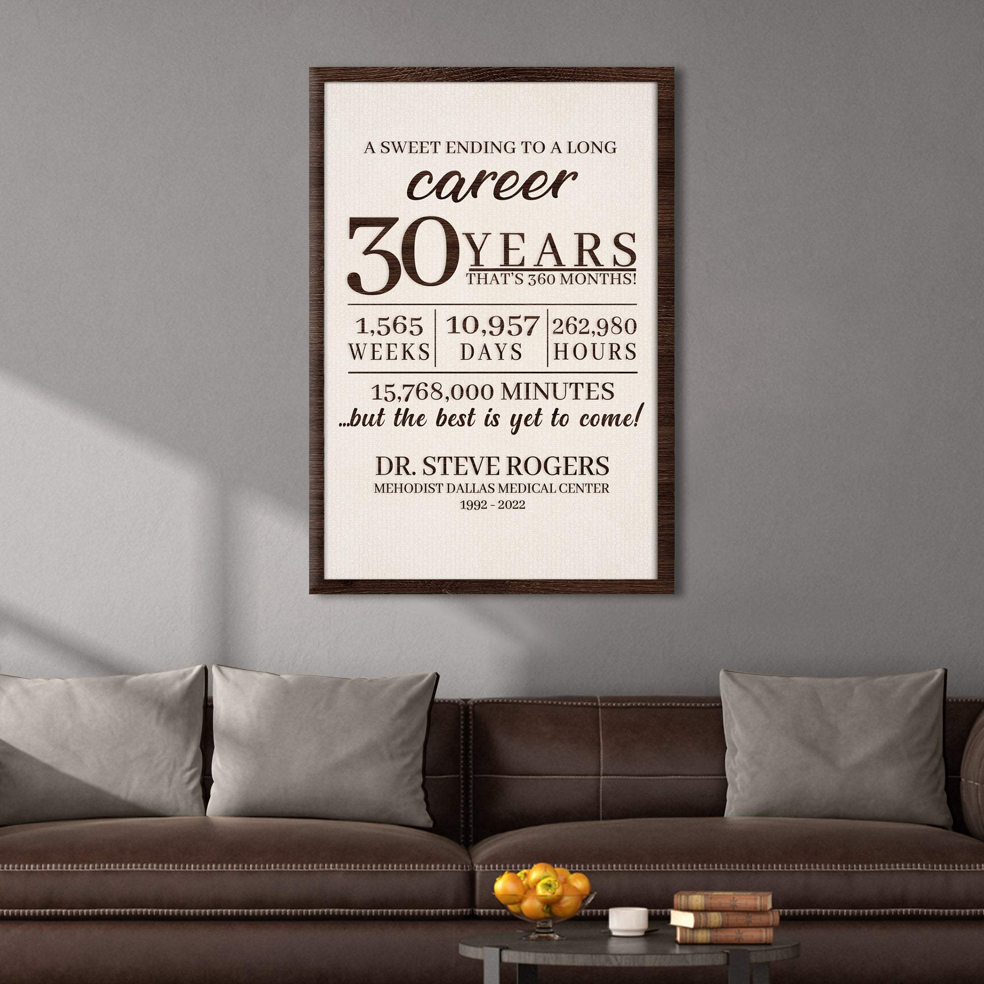 A Sweet Ending To A Long Career Sign - Tailored Canvases - Flyclothing LLC