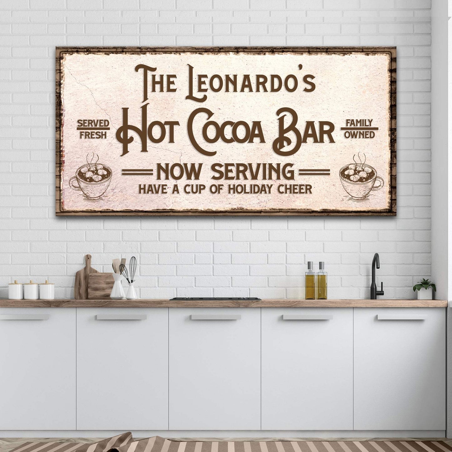 Have A Cup Of Holiday Cheer Hot Cocoa Bar Sign - Tailored Canvases - Flyclothing LLC