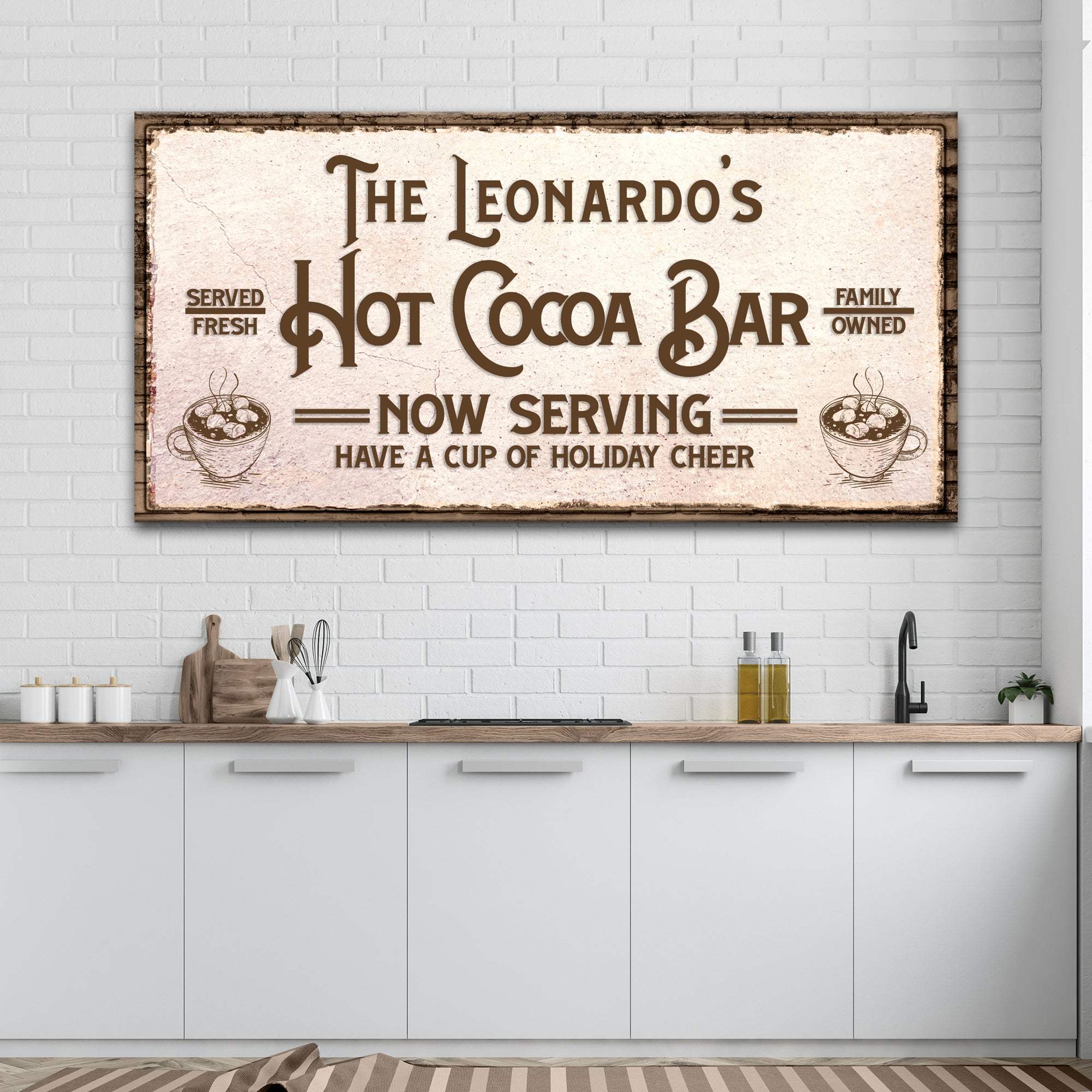 Have A Cup Of Holiday Cheer Hot Cocoa Bar Sign - Tailored Canvases - Flyclothing LLC