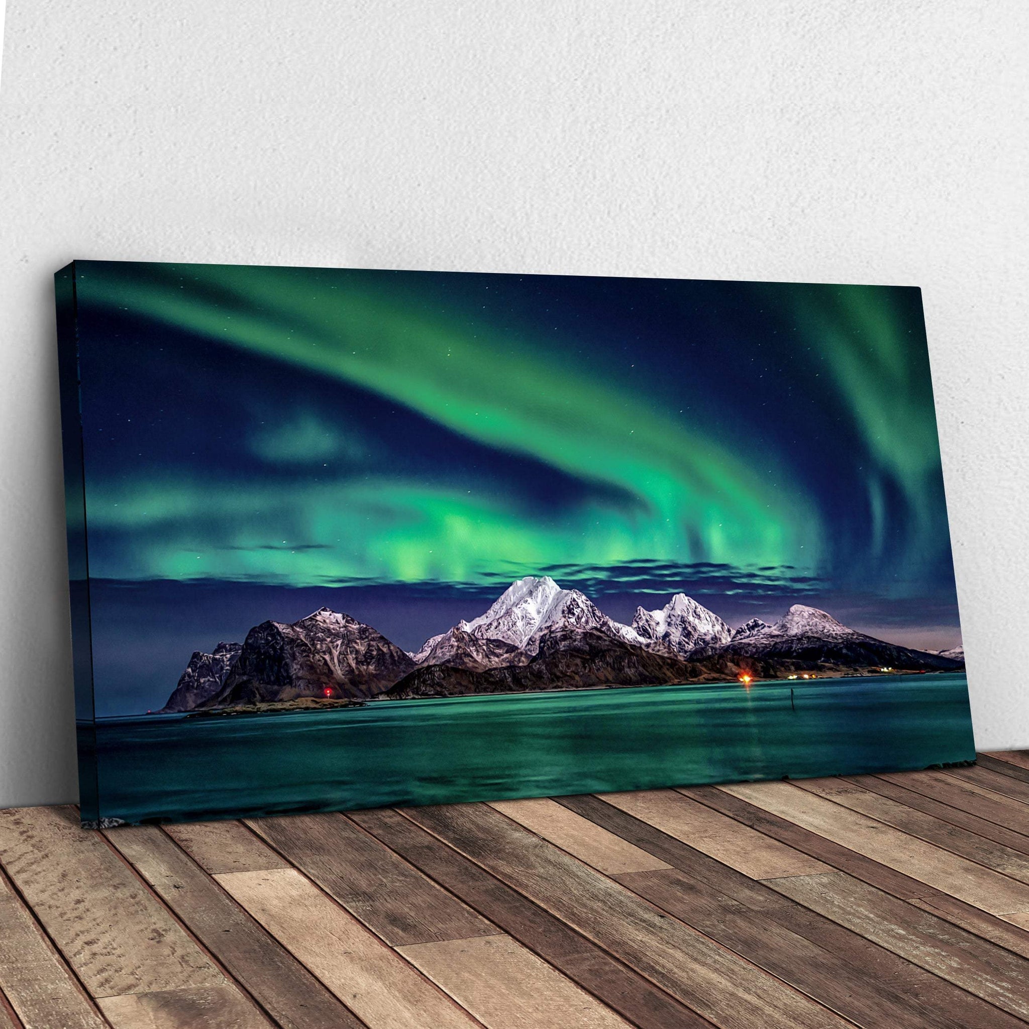Lake And Northern Lights Canvas Wall Art - Tailored Canvases - Flyclothing LLC