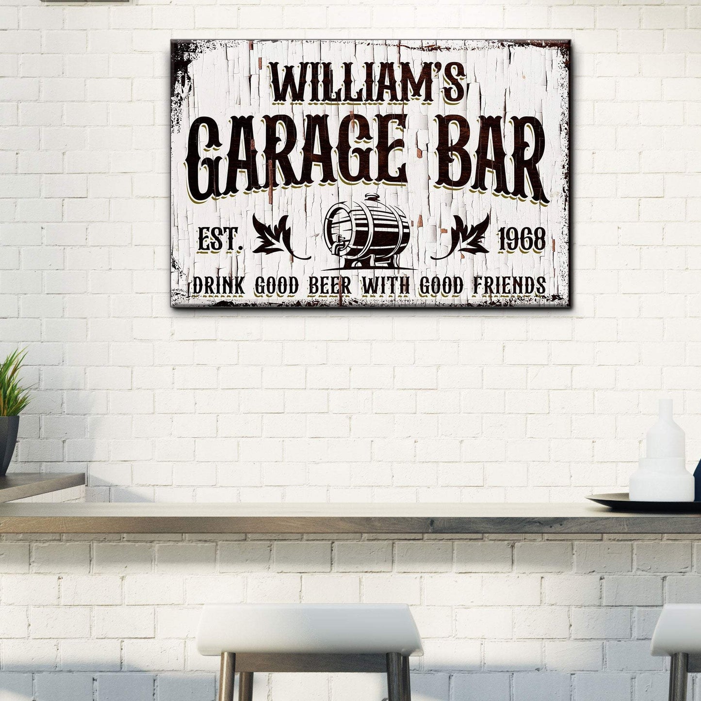 Garage Bar Rustic Wood Sign - Tailored Canvases - Flyclothing LLC