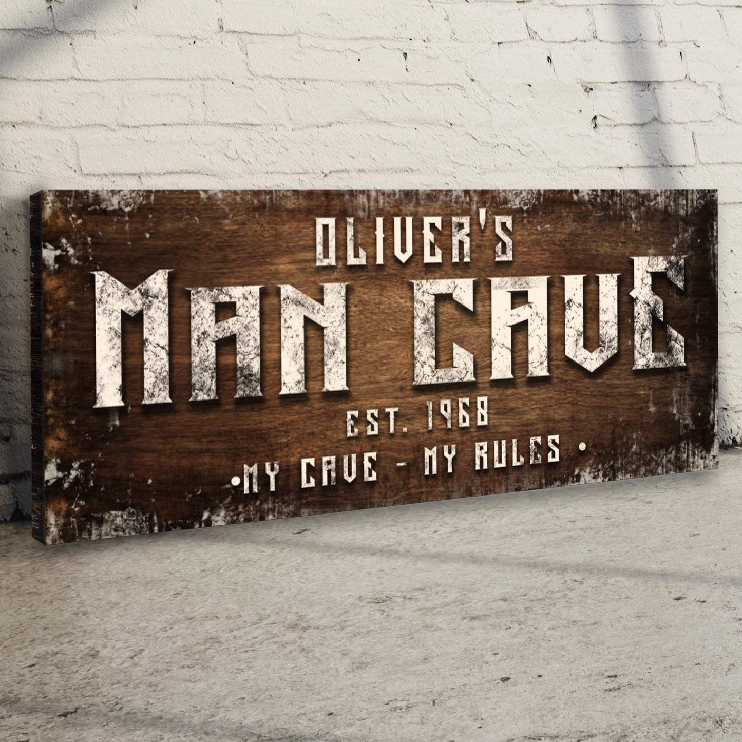 Man Cave My Cave My Rules Sign - Tailored Canvases - Flyclothing LLC