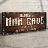 Man Cave My Cave My Rules Sign - Tailored Canvases - Flyclothing LLC