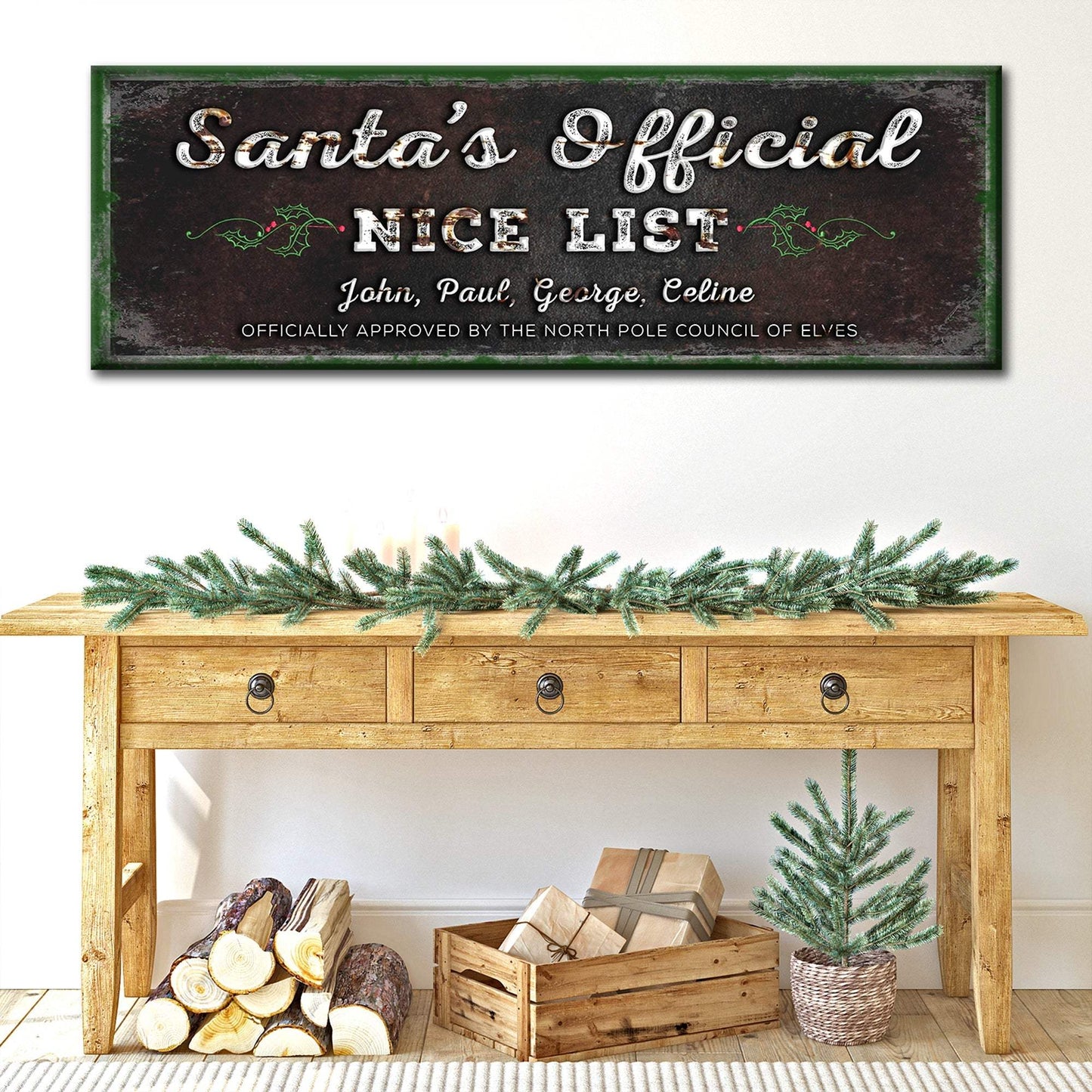 Santa's Official Nice List Sign - Tailored Canvases - Flyclothing LLC