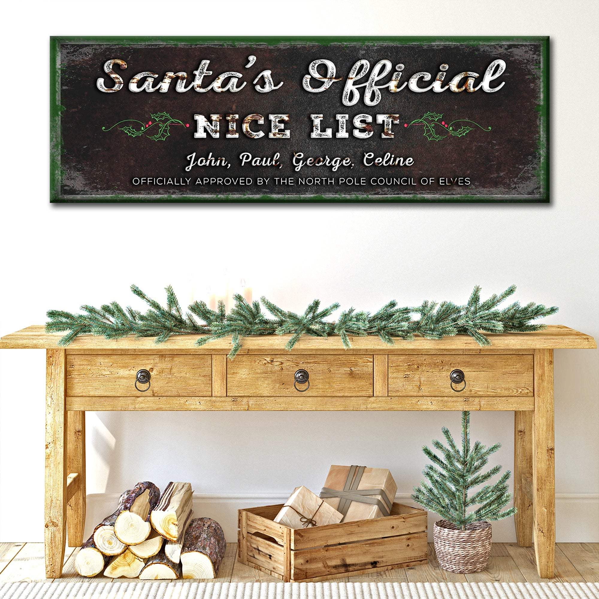 Santa's Official Nice List Sign - Tailored Canvases - Flyclothing LLC