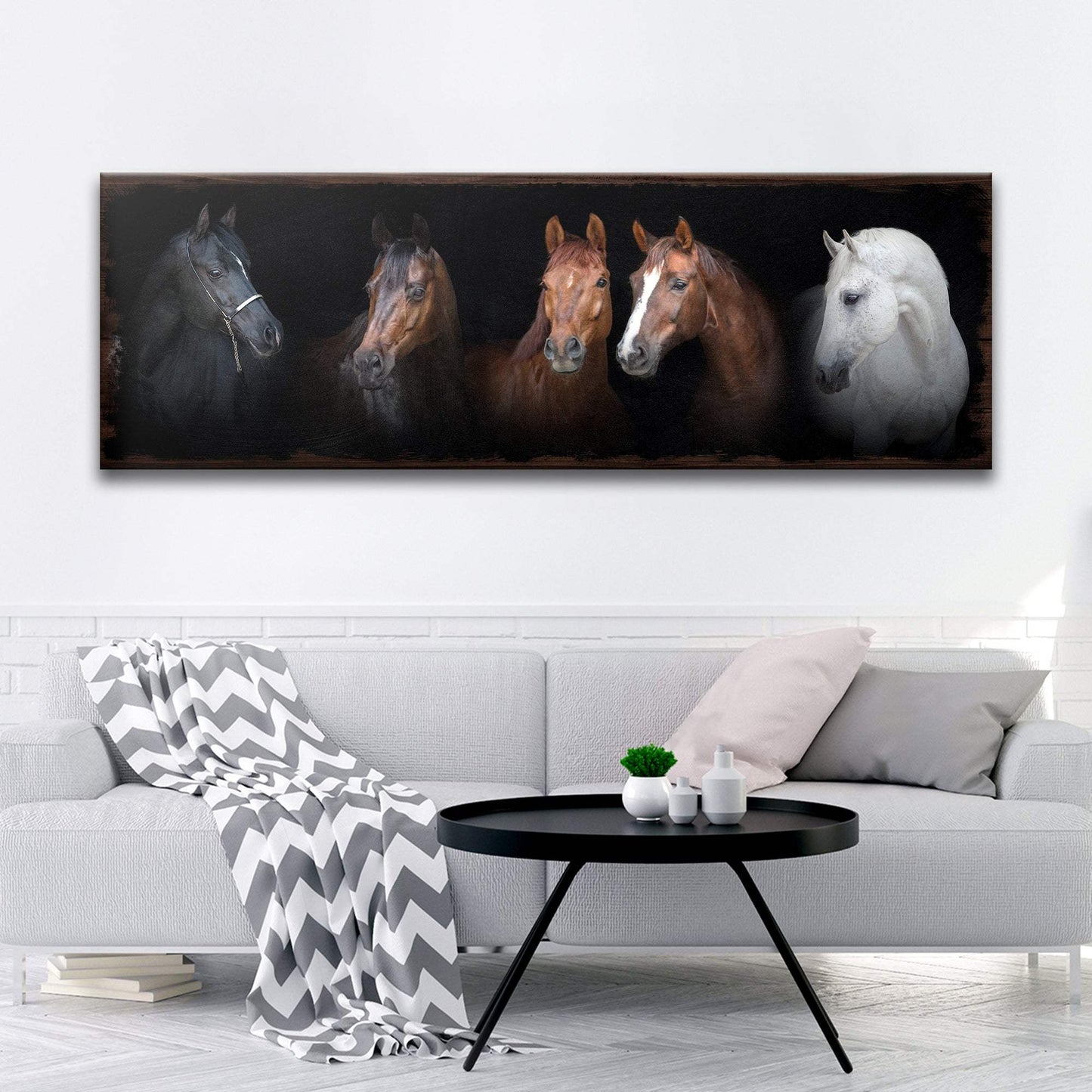 A Family Of Horses Canvas Wall Art - Tailored Canvases - Flyclothing LLC