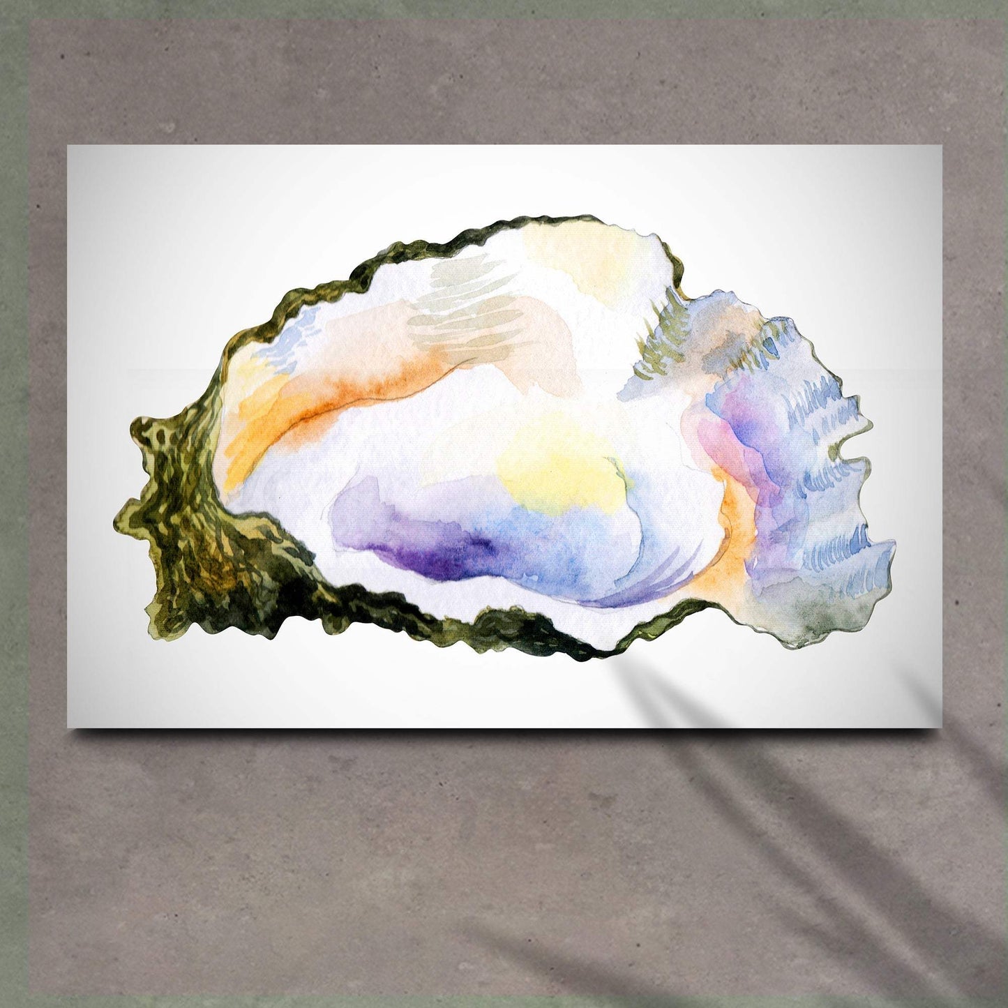 Oyster Watercolor Canvas Wall Art - Tailored Canvases - Flyclothing LLC