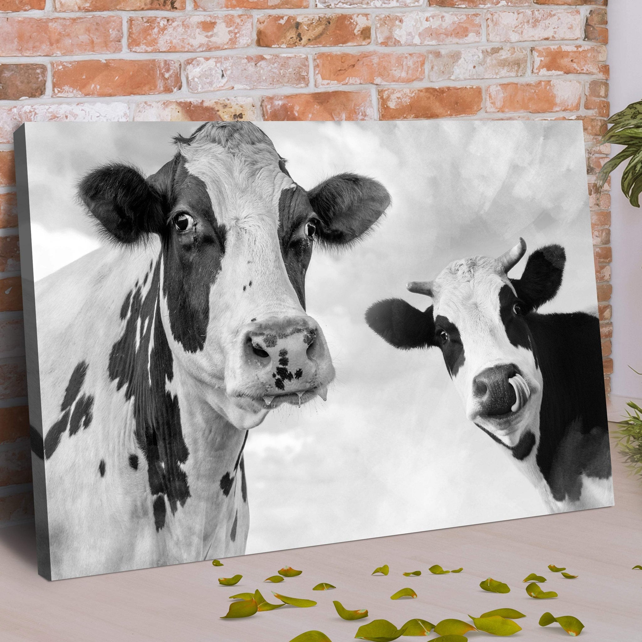 Monochrome Holstein Cows Canvas Wall Art - Tailored Canvases - Flyclothing LLC