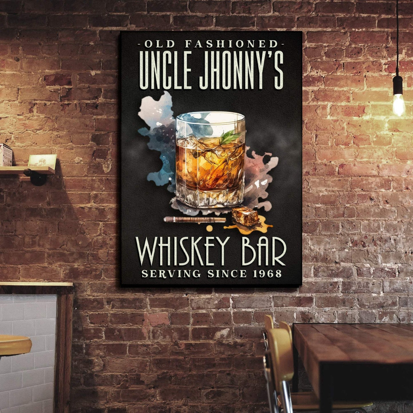 Old Fashioned Whiskey Bar Sign - Tailored Canvases - Flyclothing LLC