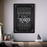 Psalm 78:4-8 ESV - We Will Not Hide Them From Their Children Scripture Sign - Tailored Canvases - Flyclothing LLC