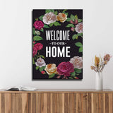 Welcome To Our Home Floral Entryway Sign - Tailored Canvases - Flyclothing LLC