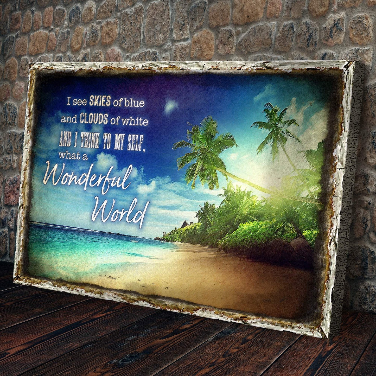 What A Wonderful World Sign IX - Tailored Canvases - Flyclothing LLC