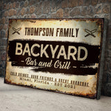 Backyard Bar And Grill Sign VIII - Tailored Canvases - Flyclothing LLC