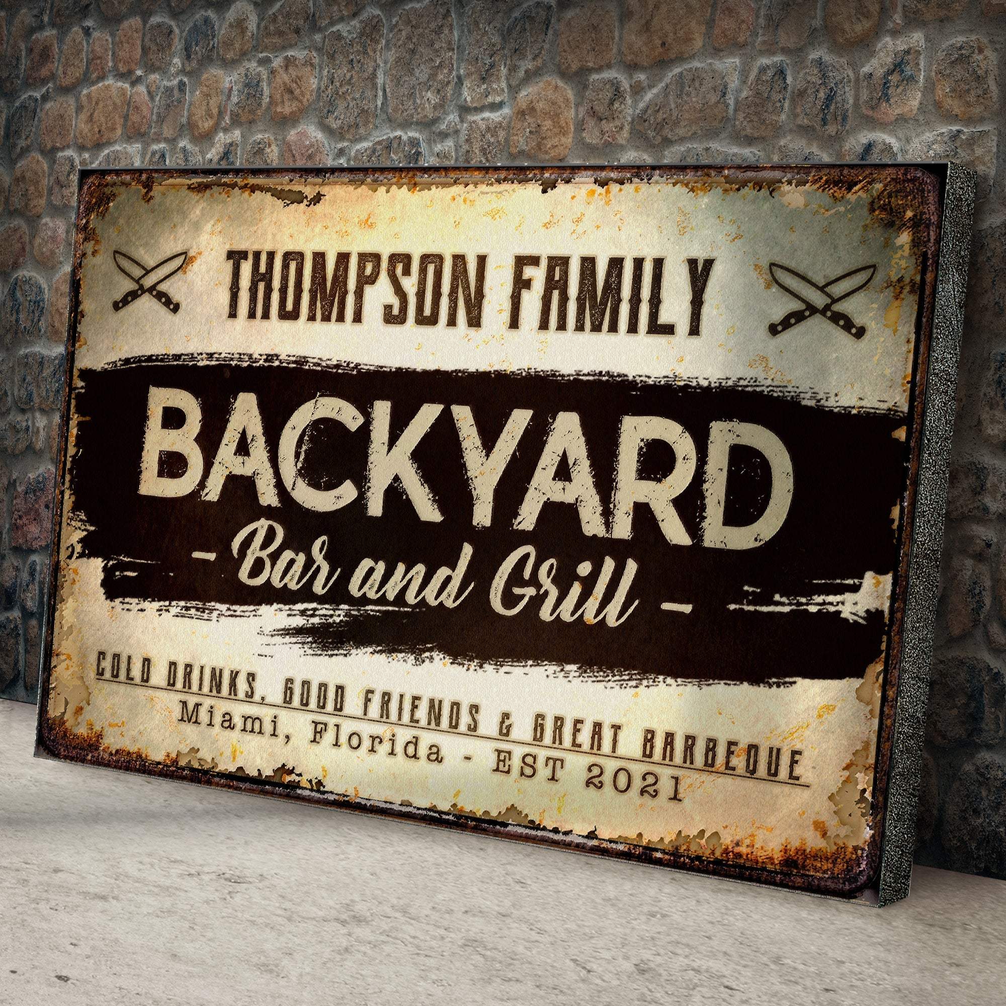 Backyard Bar And Grill Sign VIII - Tailored Canvases - Flyclothing LLC