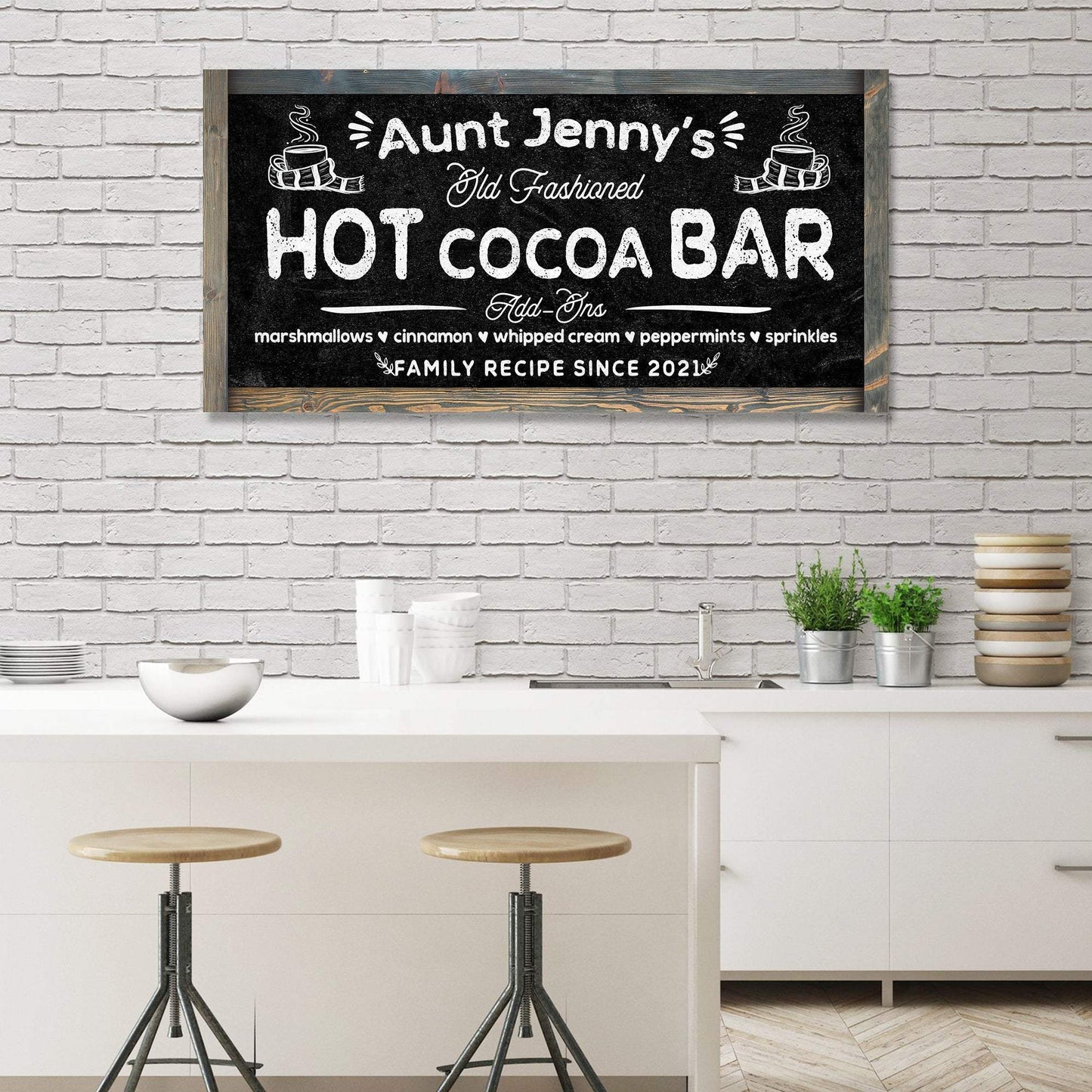 Family Recipe Old Fashioned Hot Cocoa Sign II - Tailored Canvases - Flyclothing LLC