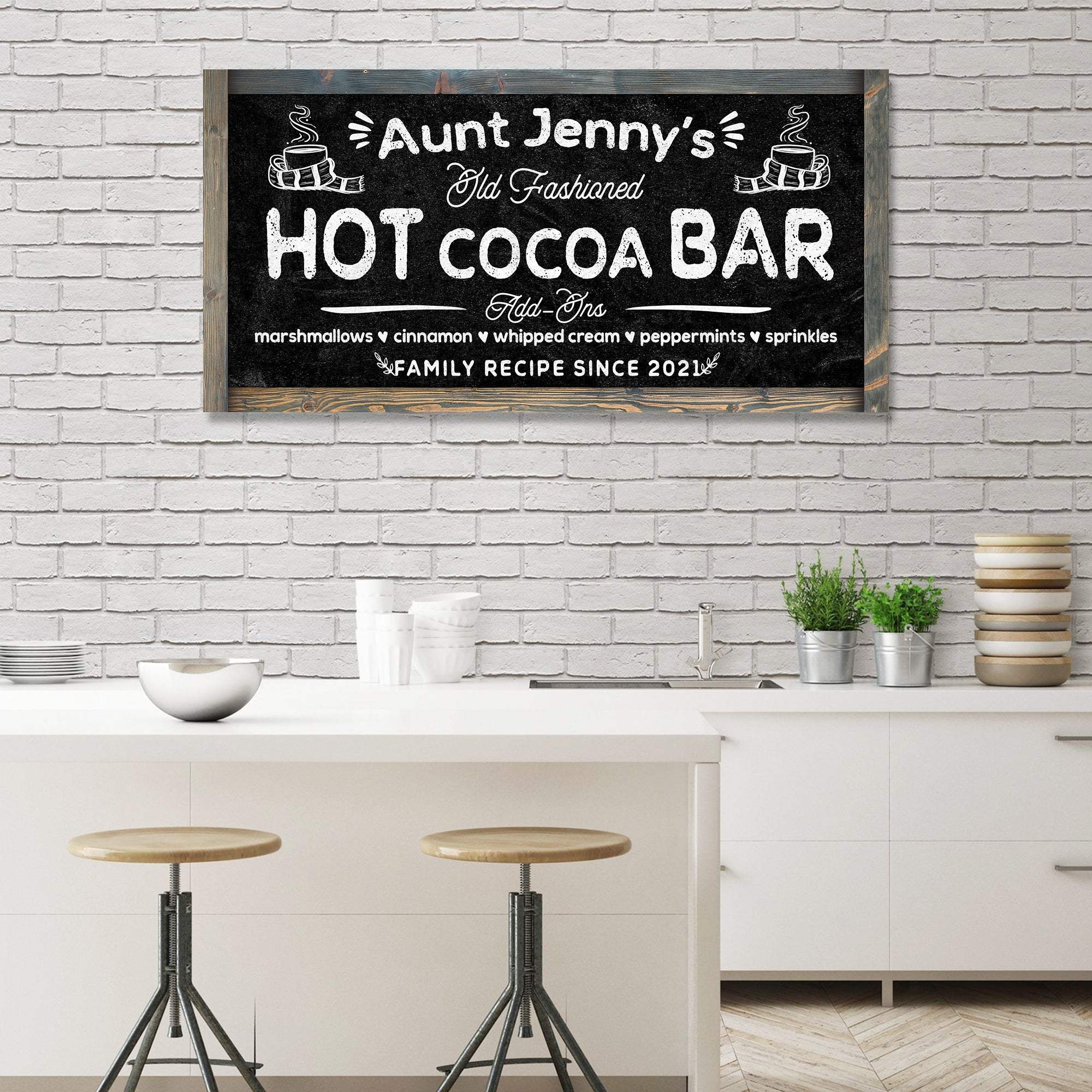 Family Recipe Old Fashioned Hot Cocoa Sign II - Tailored Canvases - Flyclothing LLC