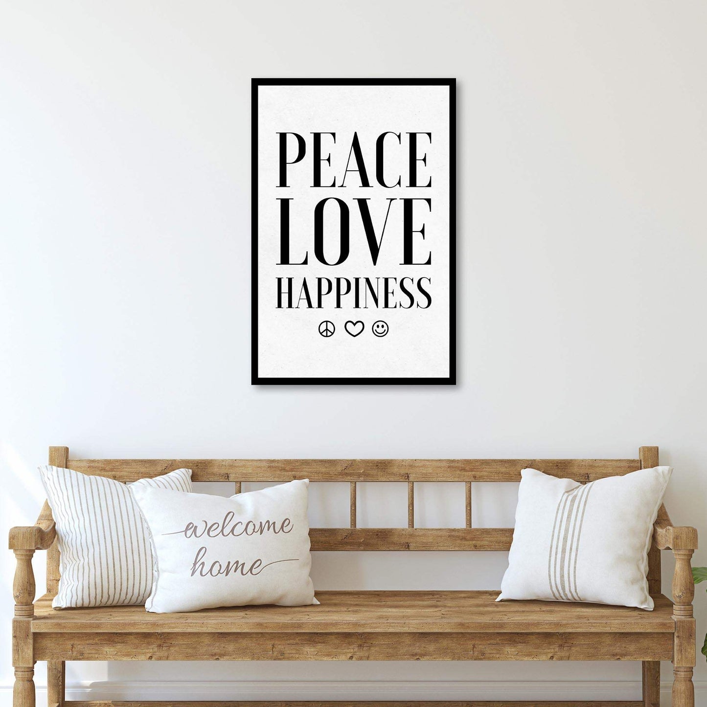Peace Love Happiness Sign II - Tailored Canvases - Flyclothing LLC