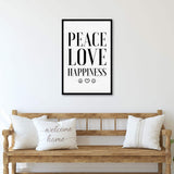 Peace Love Happiness Sign II - Tailored Canvases - Flyclothing LLC