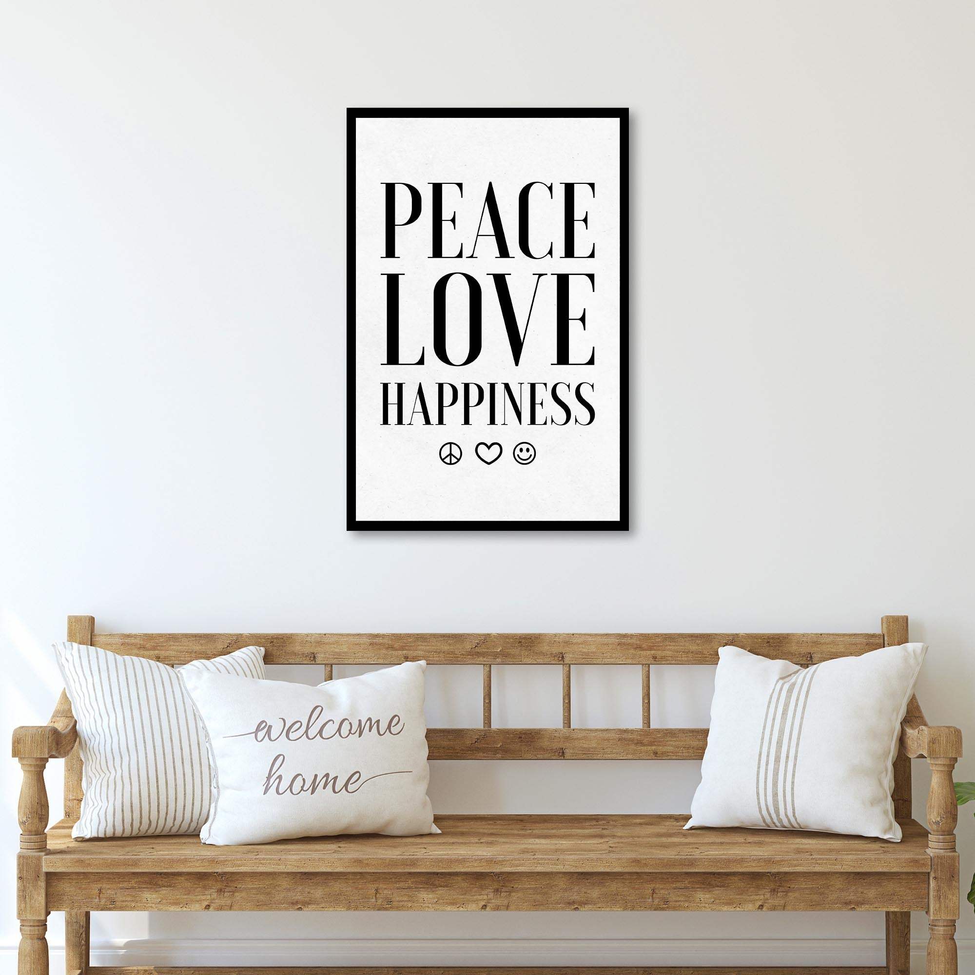 Peace Love Happiness Sign II - Tailored Canvases - Flyclothing LLC