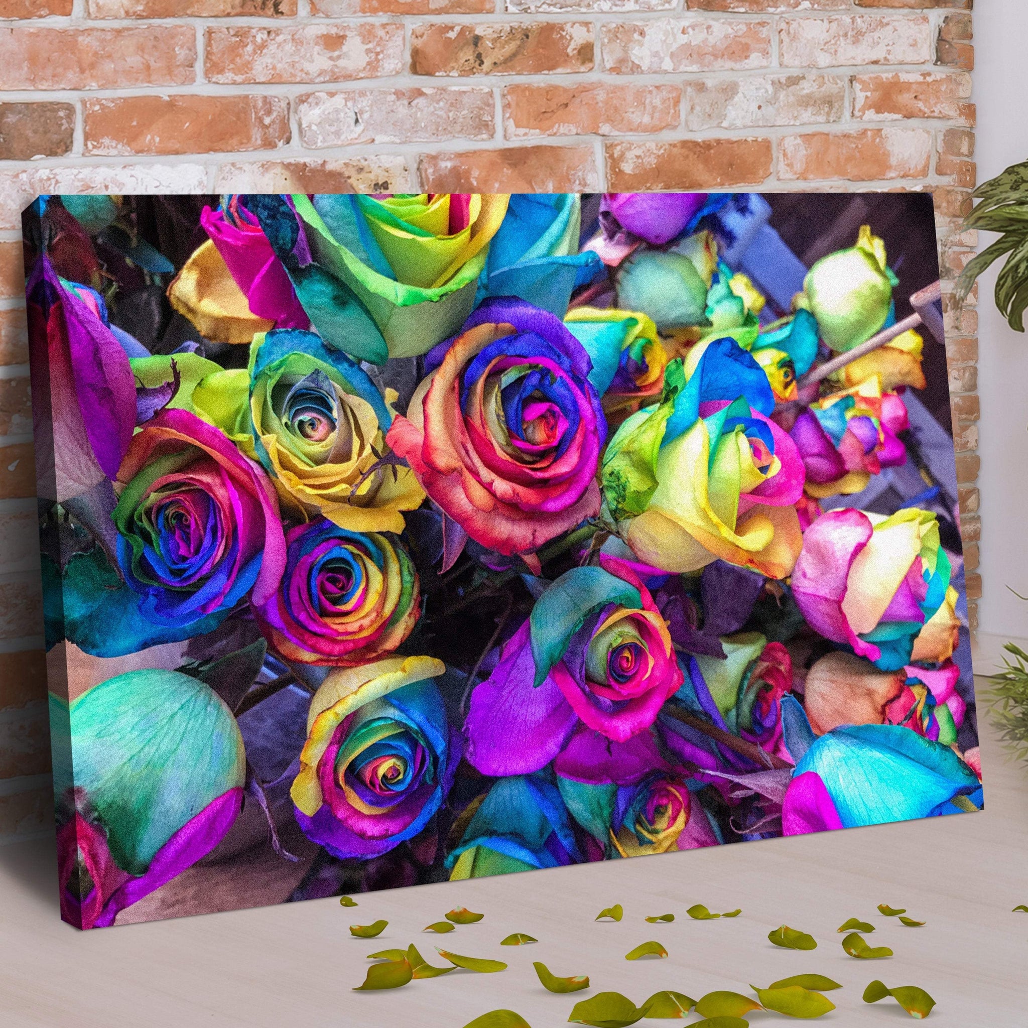 Rainbow Roses Canvas Wall Art - Tailored Canvases - Flyclothing LLC