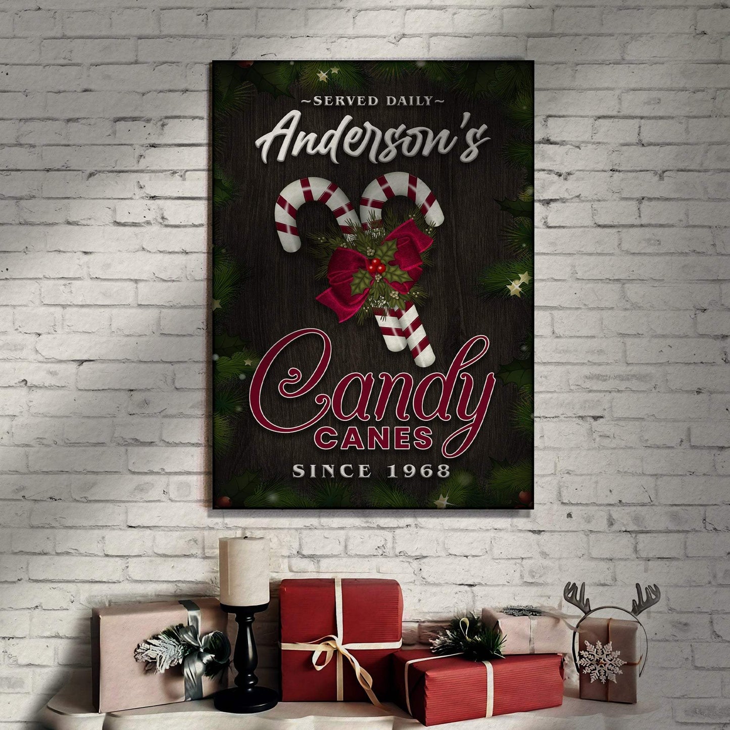 Served Daily Candy Canes Sign - Tailored Canvases - Flyclothing LLC